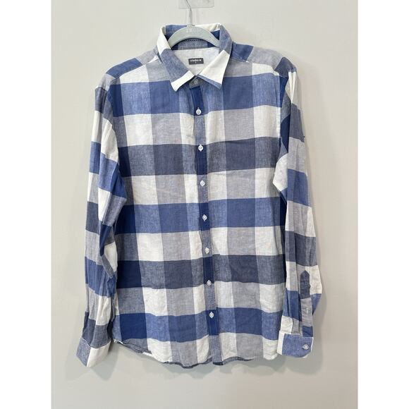 Woolworth's Studio W Men's Shirt Gingham Check Size Large 2176 - Picture 1 of 7